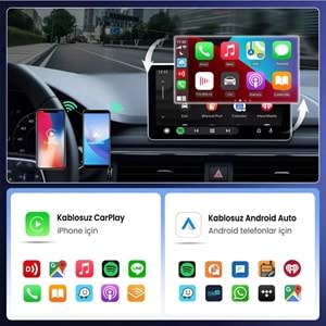 Bix CB02 2.4G/5G WiFi CarPlay Android Auto Kabloludan Kablosuza Çevirici USB-A USB-C Çift Uçlu Hibrit Adaptör