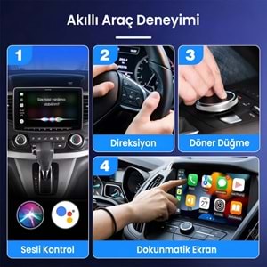 Bix CB02 2.4G/5G WiFi CarPlay Android Auto Kabloludan Kablosuza Çevirici USB-A USB-C Çift Uçlu Hibrit Adaptör