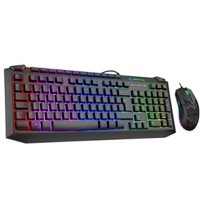 Rampage KB-R310 BROKER V2 Siyah Usb Gökkuşağı Zemin Aydınlatmalı 12800 DPI Oyuncu Klavye + Mouse Set