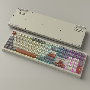 Everest KM-78 Rena Krem/Gri/Kahve Kablosuz 2.4 + BT RGB Aydınlatmalı Sessiz Q Su Sıçramasına Dayanıklı Klavye + Mouse Se