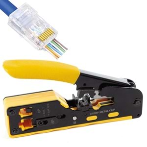 Taplin TK-812 Cat5/Cat6/CAT7 EZ-RJ45-RJ11 Konnektör Sıkma Pensesi