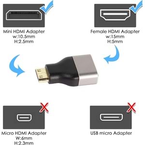Taplin TK-158 8K HDMI Dişi - Mini HDMI Erkek Çevirici Adaptör