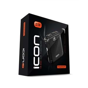 Powerway ICON 10.000 Mah Pd 22.5 W Hızlı Şarj Gerçek 10.000 Mah Garantili LED Fener Dijital Icon Powerbank