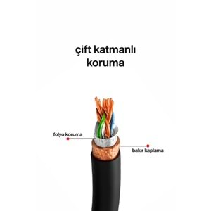 Mpıa NC-4 500 Metre CAT6 0.57 mm Çift Katmanlı Dış Ortam İnternet Kablosu