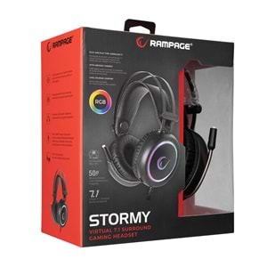 Rampage STORMY Siyah USB 7.1 Surround Oyuncu Kulaklık+Mic
