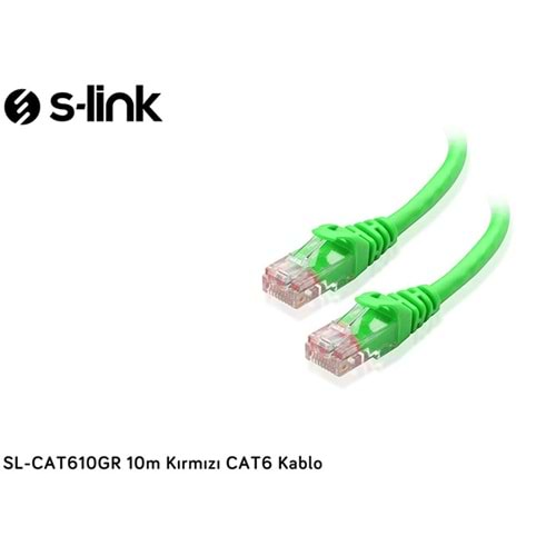 S-link SL-CAT610GR 10mt Yeşil CAT6 Kablo