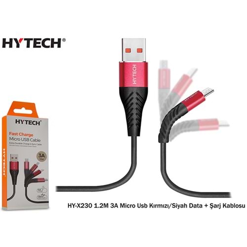 HYTECH HY-X230 1.2M 3A MiİCRO USB DATA+ ŞARJ KABLOSU