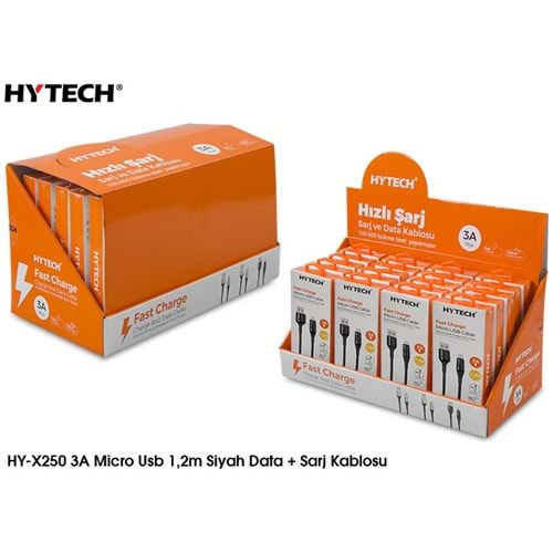 Hytech HY-X250 3A Micro Usb 1,2mt Data + Sarj Kablosu