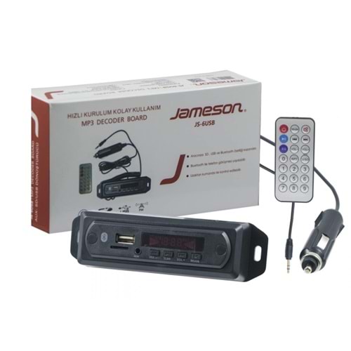 Jameson JS-6USB USB/TF/FM/AUX/BT 12V Oto Teyp Çevirici