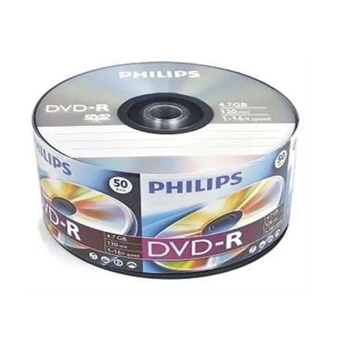 PHILIPS DM4S6U50F/97 4,7 GB MEDIA DVD-R 16x 50 BLUK KUTUSUZ BOŞ DVD-R