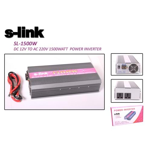 S-link SL-1500W 1500W DC12V-AC230V İnverter