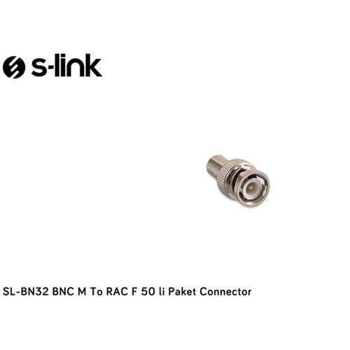 S-LİNK SL-BN32 BNC M TO RCA F CONNECTOR