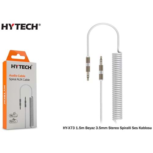 Hytech HY-X73 1.5mt 3.5mm Stereo Spiralli Ses Kablosu