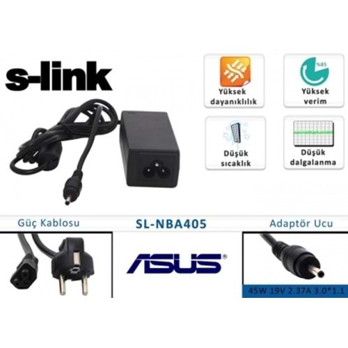 S-LİNK SL-NBA405 45W 19V 2,37A 3,0*1,1 ASUS NOTEBOOK ADP.