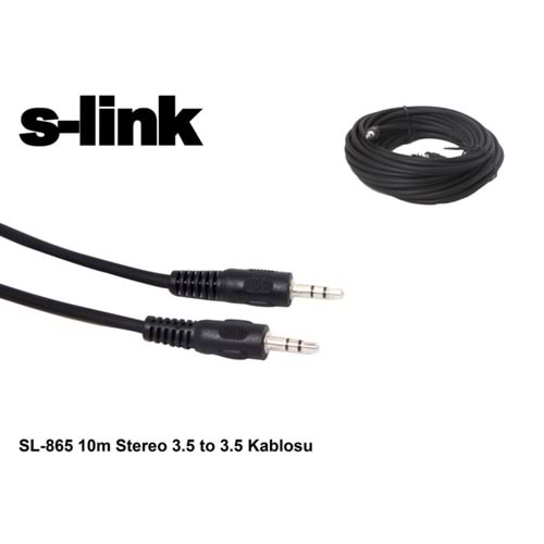 S-link SL-865 10mt Stereo 3.5 to 3.5 Kablosu