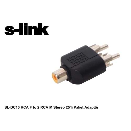 S-LİNK SL-DC10 RCA F TO 2 RCA M STEREO ADAPTOR