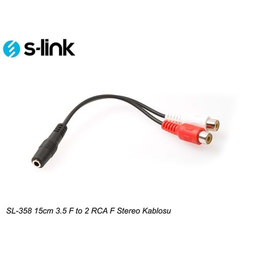 S-link SL-358 15cm 3.5 F to 2 RCA F Stereo Kablosu