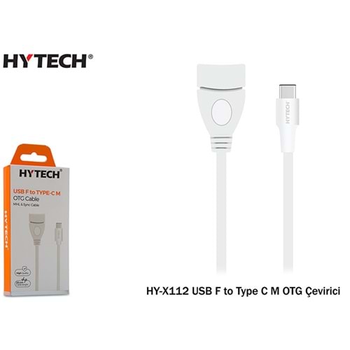Hytech HY-X112 Beyaz USB F to Type C M OTG Çevirici