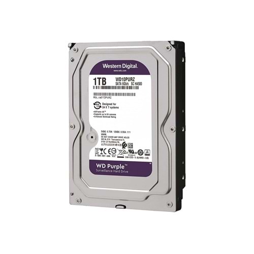 WD Purple WD10PURZ 1TB 5400RPM 64MB Sata3 7/24 Güvenlik Hdd Disk