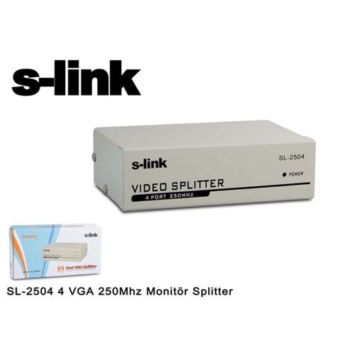 S-link SL-2504 4 Vga 250 Mhz Monitör Splitter