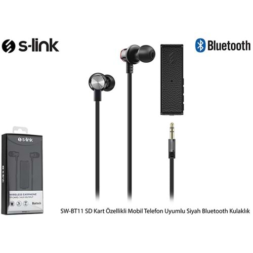 S-link Swapp SW-BT11 Siyah SD Kart Özellikli Mobil Telefon Uyumlu Bluetooth Kulaklık