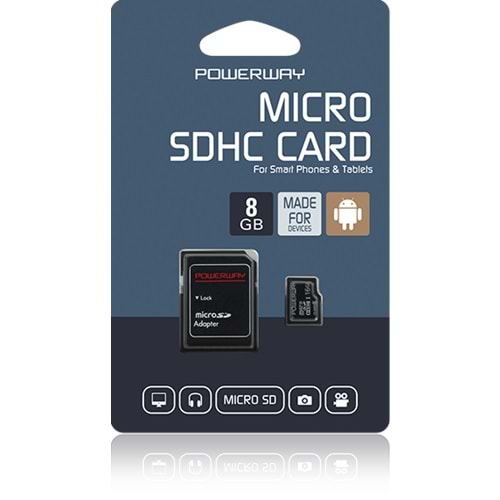 POWERWAY 8 GB MİCRO+SD HAFIZA KARTI CLASS 10