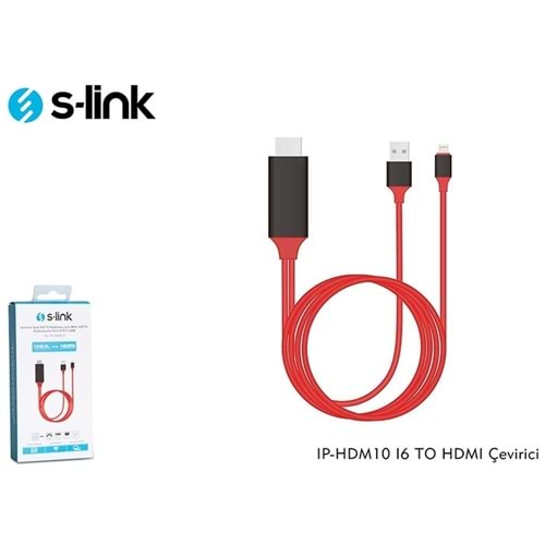S-link IP-HDM10 Apple iPhone 5/5S/6/6s/7 Serisi HDMI Çevirici