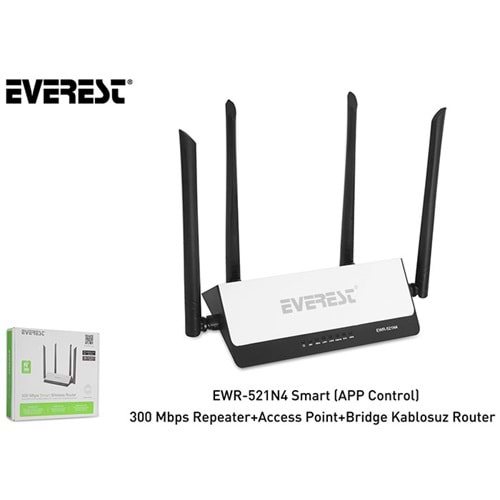 Everest EWR-521N4 300Mbps WISP Repeater+Access Point+Bridge Kablosuz Router