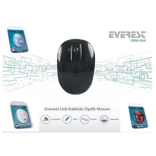 Everest SMW-666 Usb 2.4Ghz Optik Wireless Mouse
