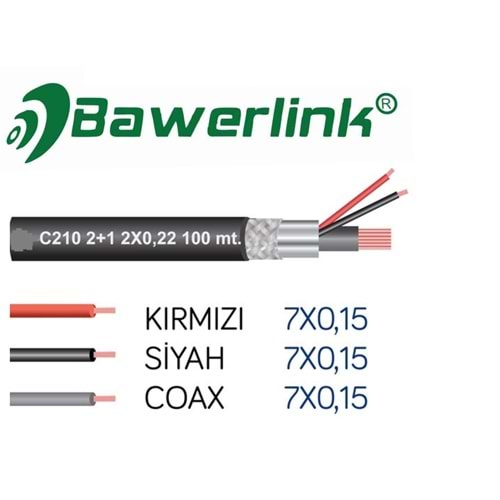 bawerlink CCTV 2+1 050mm 140 mt Kamera Kablosu A Kalite