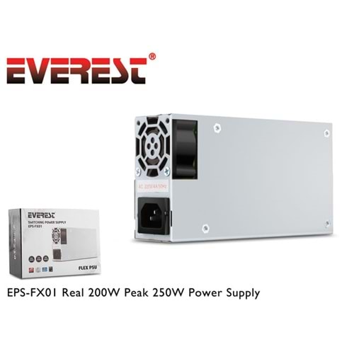 Everest EPS-FX01 Real 200W Peak 250W 4cm Fan 2* SATA 2* IDE Flex Power Supply