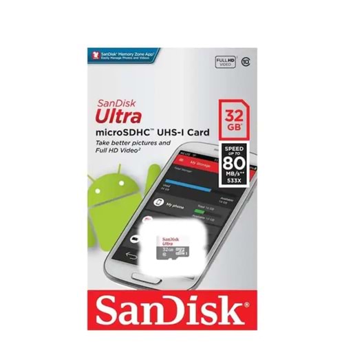 Sandisk 32 GB Ultra Micro Sd UHS-I SDSQUNS-032G-GN3MN Hafıza Kartı