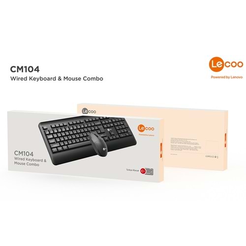 Lenovo Lecoo CM104 Usb Kablolu Q Klavye - Mouse Set Siyah