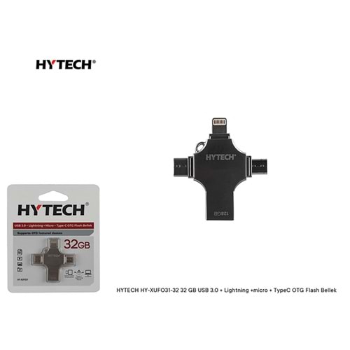 Hytech HY-XUFO31-32 32 GB USB 3.0 + Lightning +micro + TypeC OTG Flash Bellek