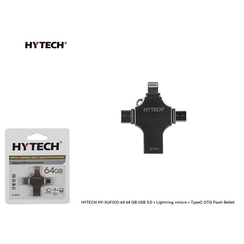 Hytech HY-XUFO31-64 64 GB Usb 3.0 + Lightning +micro + Type-C OTG Flash Bellek