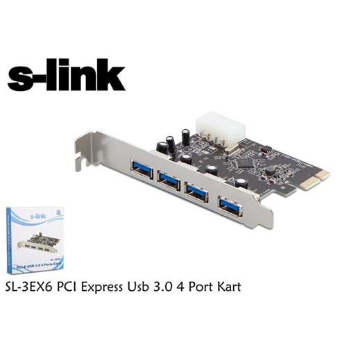 S-link SL-3EX6 PCI Express Usb 3.0 4 Port Kart