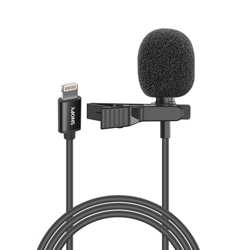 Snopy SN-M30 Siyah Lightning Akıllı Telefon Tiktok Yaka Mikrofonu