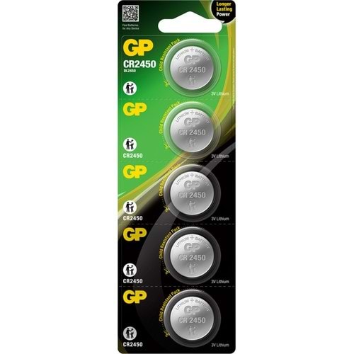 Gp CR2450 Pil Lityum Düğme (Beşlı Paket)
