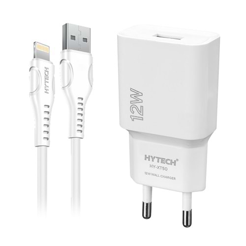 Hytech HY-XT50L 12W 5V 2.4A iPhone Beyaz Kablo + Ev Şarj Adaptör