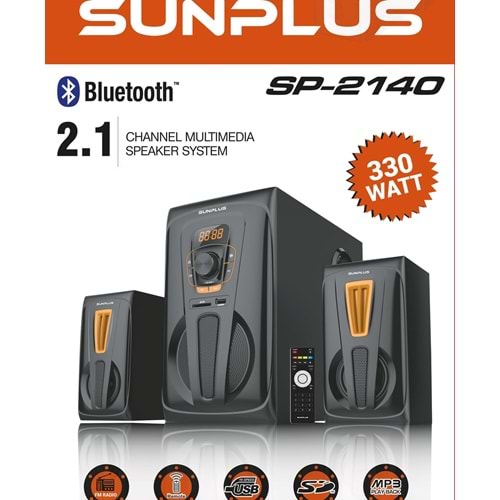 Sunplus SP-2140 2+1 Usb/SD/Fm Dest. Multimedia Bluetooth Spk