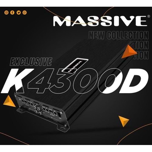 Massıve MS-K4300.4D 300x4 Watt 4 Kanal Oto Anfi