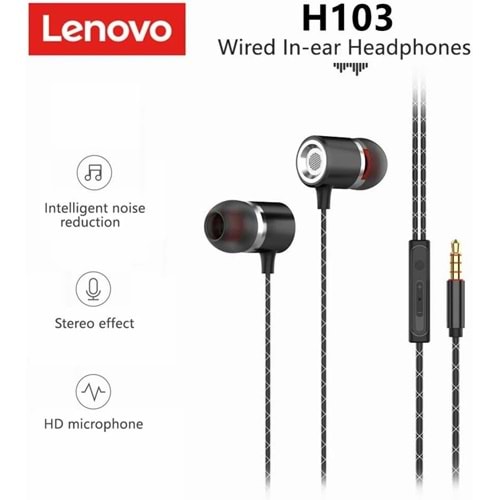 Lenovo H103 3,5mn Çaklı Kablolu Kulakiçi kulaklık