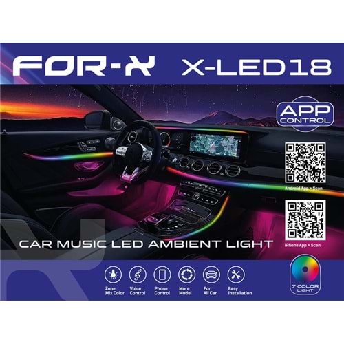 For-x X-LED18 64 Renk App Kontrol