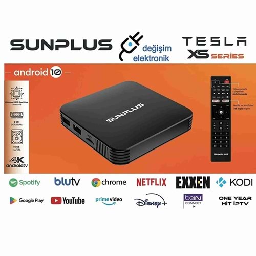 Sunplus TESLA XS serıes cortexA53 Androıd DDR3 2GB 16GB TV Box