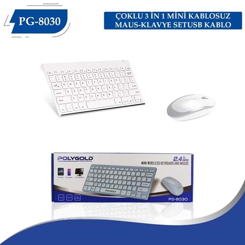 Polygold PG-8030 Wireless Kablosuz Standart Klavye+Mouse Set