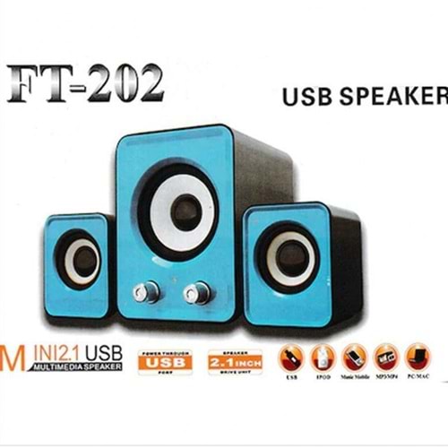 FT-202BTusb 2+1 USB/SD/FM Dest. Multimedia Bluetooth Spk