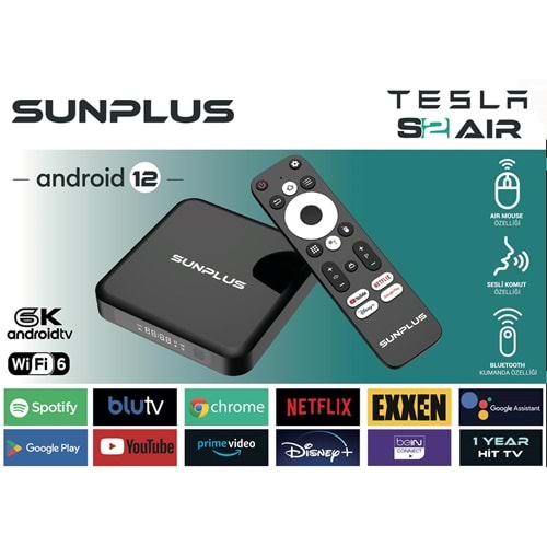 Sunplus TESLA S2 AIR serıes cortexA53 Androıd DDR3 2GB 16GB TV Box