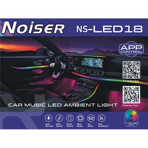 Noiser NS-LED18 1+18 64 Renk App Kontrol