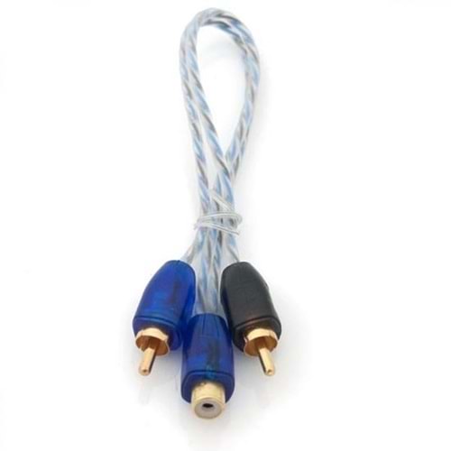 Megavox MGX-Y 1 Dişi 2 Erkek 25 Cm RCA Oto Anfi Y Kablosu
