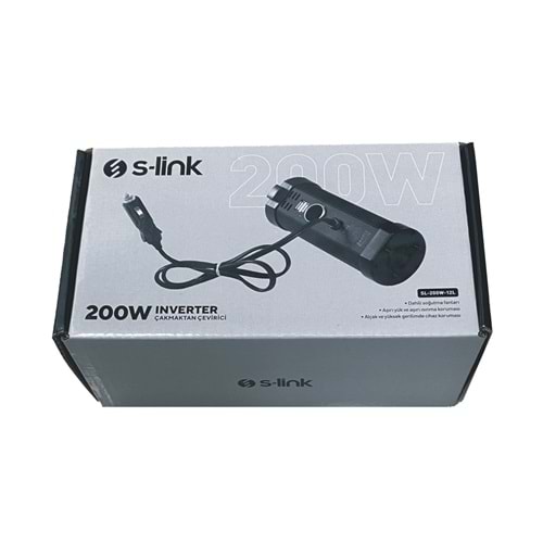 S-link SL-200W-12L 200W DC12V-AC230V Çakmaktan Power Inverter